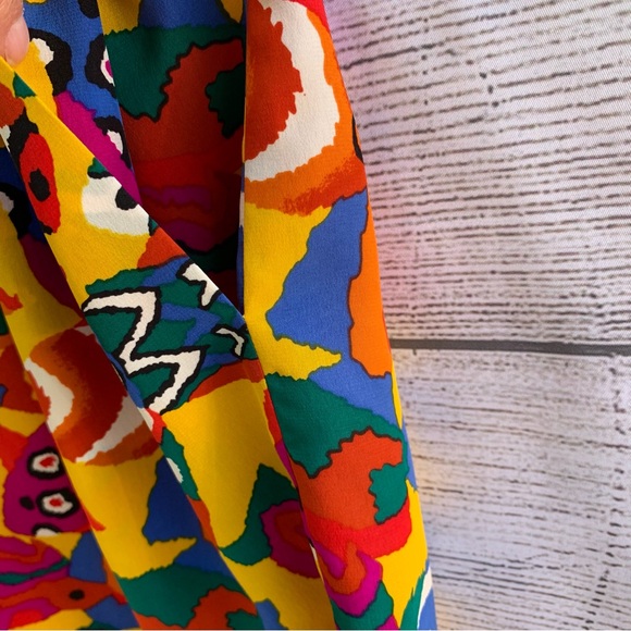 Vtg Doncaster Shorts Womens M Silk Tropical Fish Print Elastic Waist Pockets - Picture 7 of 14